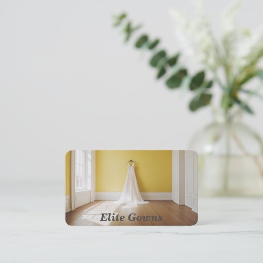 Hochzeitskleid / Gown Bridal Boutique Business Car Visitenkarte (Stehend Vorderseite)