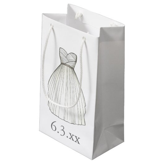 Hochzeitskleid Gown Bride Brautparty Datum Kleine Geschenktüte (Rückseite Schrägansicht)