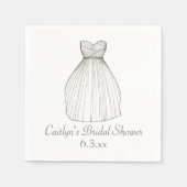 Hochzeitskleid Gown Bride Brautparty Napkins Serviette (Vorderseite)