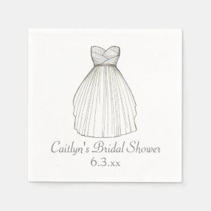 Hochzeitskleid Gown Bride Brautparty Napkins Serviette