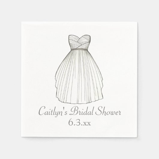 Hochzeitskleid Gown Bride Brautparty Napkins Serviette (Vorderseite)
