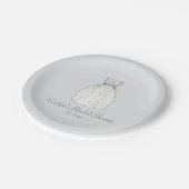 Hochzeitskleid Gown Bride Brautparty Teller (Schrägansicht)