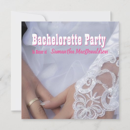 Hochzeitskleid Junggeselinnen-Abschied Einladung (Vorderseite)