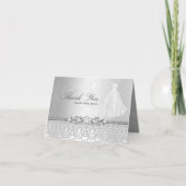Hochzeitskleid & Juwelen Dankeschön Karte (Vorderseite)