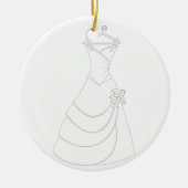 Hochzeitskleid Keramik Ornament (Vorne)