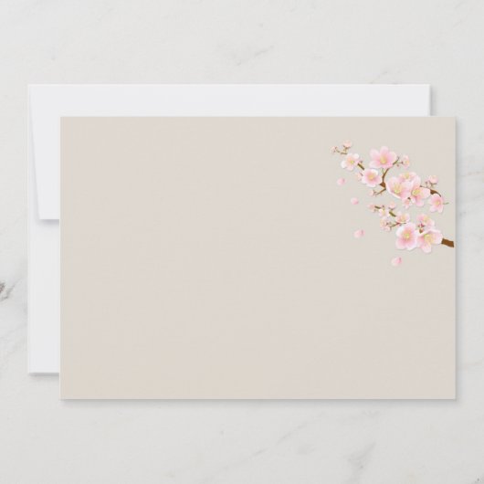 Hochzeitskleid, Kirschblüte Brautparty Einladung (Rückseite)