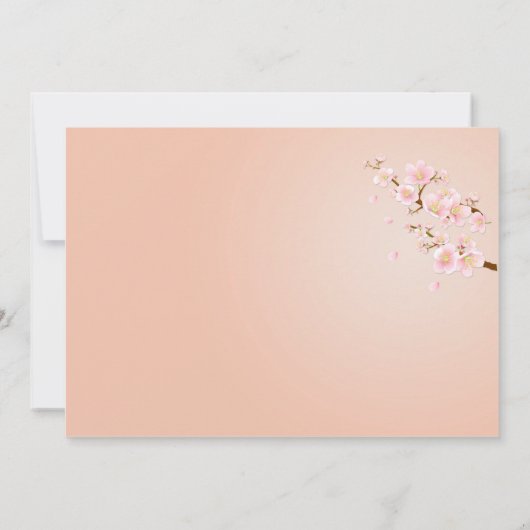 Hochzeitskleid, Kirschblüte Brautparty Einladung (Rückseite)