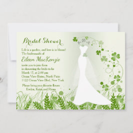 Hochzeitskleid, Kleeblatt auf einer Wiese, Brautpa Einladung