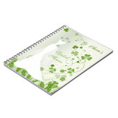 Hochzeitskleid, Kleeblatt auf einer Wiese Brautpar Notizblock (Linke Seite)