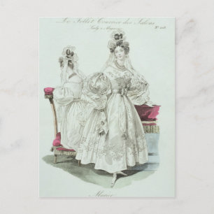 Hochzeitskleid, "Le Follet Courrier Salons" Postkarte