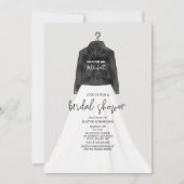 Hochzeitskleid Leder Jacket Brautparty Einladung (Vorderseite)