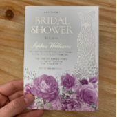 Hochzeitskleid Lila Lavendel Brautparty Folieneinladung