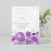 Hochzeitskleid Lila Lavendel Brautparty Folieneinladung (Stehend vorne)