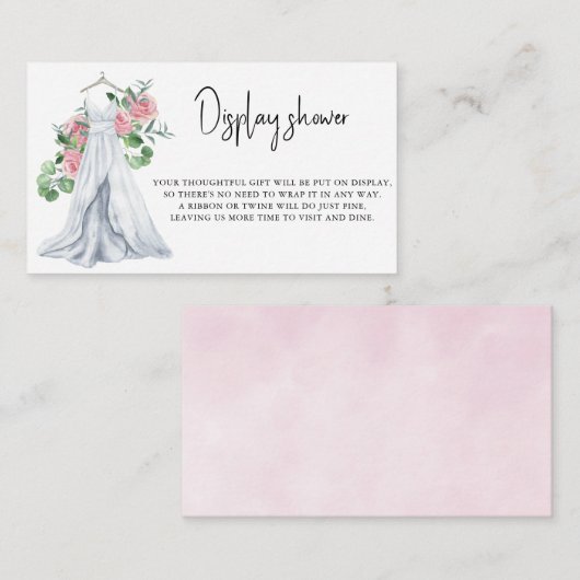 Hochzeitskleid mit Blume - Display-Dusche Begleitkarte (Vorne/Hinten)