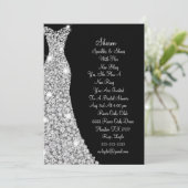 Hochzeitskleid mit Diamant - Einladung (Stehend Vorderseite)
