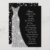 Hochzeitskleid mit Diamant - Einladung (Vorne/Hinten)