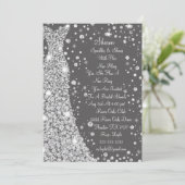 Hochzeitskleid mit Diamant - Einladung (Stehend Vorderseite)
