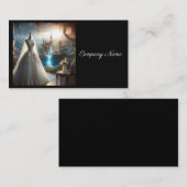 Hochzeitskleid mit Fantasieuntergrund Visitenkarte (Vorne/Hinten)