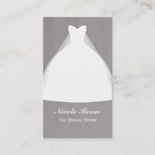 Hochzeitskleid Moderner Glamour Bridal Chic Visitenkarte (Vorderseite)