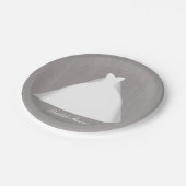 Hochzeitskleid Modernes Glamour Brautparty Grau Pappteller (Schrägansicht)