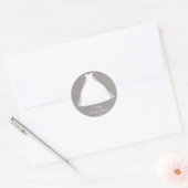 Hochzeitskleid Modernes Glamour Brautparty Grau Runder Aufkleber (Umschlag)