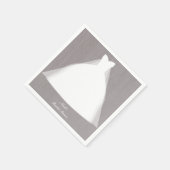 Hochzeitskleid Modernes Glamour Brautparty Grau Serviette (Ecke)