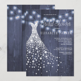 Hochzeitskleid Navy Barn Wood Winter Brautparty Einladung