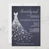 Hochzeitskleid Navy Blue Chalkboard Dusche von Mai Einladung (Vorderseite)