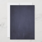 Hochzeitskleid Navy Blue Chalkboard Dusche von Mai Einladung (Rückseite)