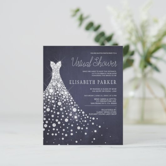 Hochzeitskleid Navy BUDGET Virtual Shower laden (Stehend Vorderseite)