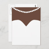 Hochzeitskleid Pearl Necklace Brown Skin Bridal Postkarte (Vorne/Hinten)