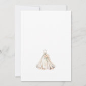 Hochzeitskleid Rosa Brautparty Einladung (Rückseite)