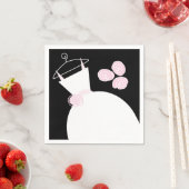 Hochzeitskleid Rosa Papierserviette schwarz (Beispiel)