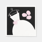 Hochzeitskleid Rosa Papierserviette schwarz (Vorderseite)