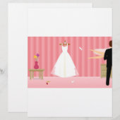 Hochzeitskleid rosa Streifen (Vorne/Hinten)