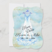 Hochzeitskleid Save The Date (Vorderseite)