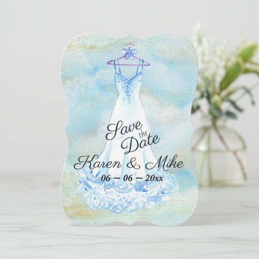 Hochzeitskleid Save The Date (Stehend Vorderseite)