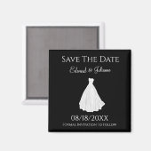 Hochzeitskleid Save the Date Magnet (Vorderseite/Rückseite)