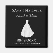 Hochzeitskleid Save the Date Magnet (Vorne)