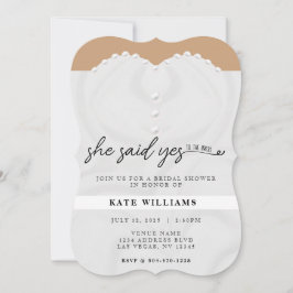 Hochzeitskleid Sie sagte ja Brautparty Einladung