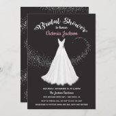 Hochzeitskleid Swirling stars Brautparty Einladung (Vorne/Hinten)