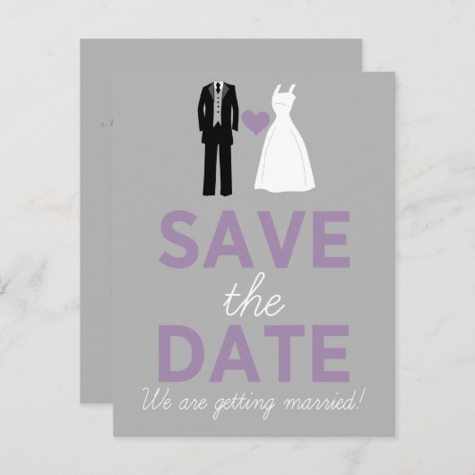 Hochzeitskleid & Tuxedo Ankündigung Datum freihalt (Vorne/Hinten)