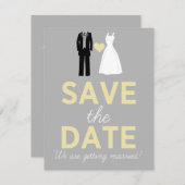 Hochzeitskleid & Tuxedo Ankündigung Datum freihalt (Vorne/Hinten)