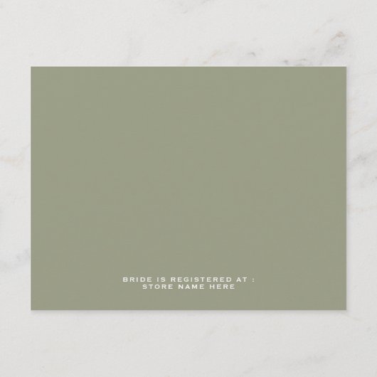 Hochzeitskleid und Blush Garden Bridal Begleitkarte (Rückseite)