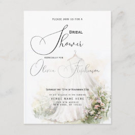 Hochzeitskleid und Blush Garden Bridal Begleitkarte