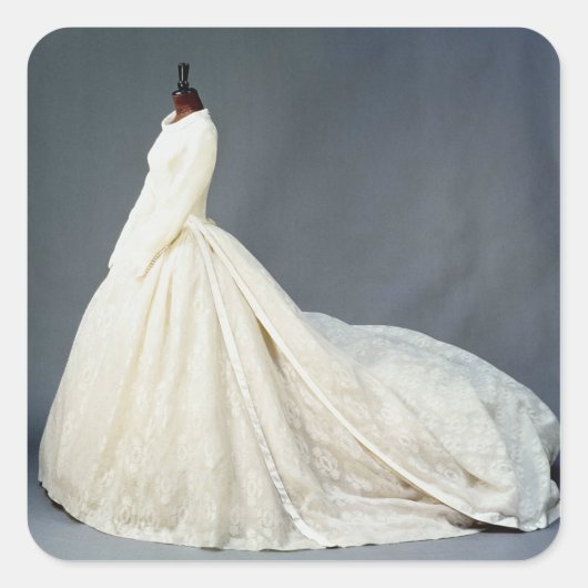 Hochzeitskleid von Katharine Worsley Quadratischer Aufkleber (Vorderseite)