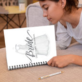 Hochzeitskleid Wasserfarbe Personalisiert Notizblock