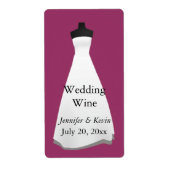 Hochzeitskleid Wedding Mini Wine Label (Vorne)