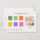 Hochzeitskleid | Wildblume-Farbpalette Einladung (Vorderseite)