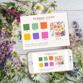 Hochzeitskleid | Wildblume-Farbpalette Einladung